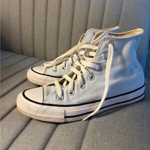 Converse high tops, light blue